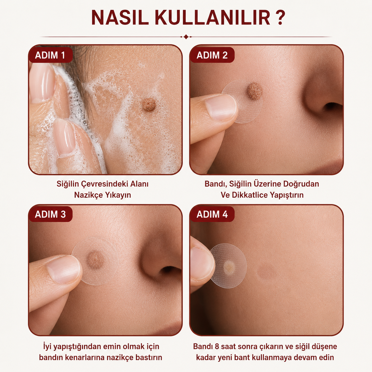 DERMAVA Mikro İğneli Ben Bandı 5 Günde Acısız Benlerinden Kurtul